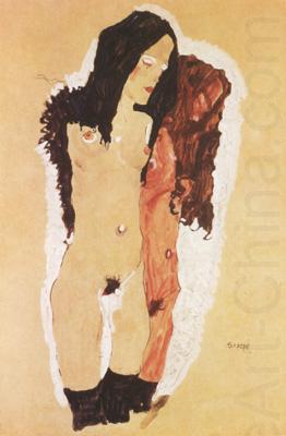 Egon Schiele Two Reclining Girls (mk12) china oil painting image
